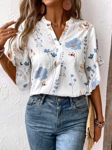 LUNE Women's Random Printed Simple Daily Shirt