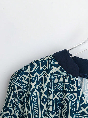 LUNE Women's Retro 3/4 Sleeve Long Blouse, Summer & Autumn