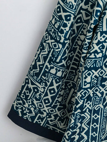 LUNE Women's Retro 3/4 Sleeve Long Blouse, Summer & Autumn