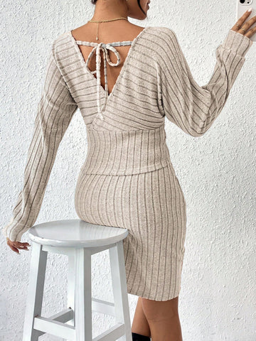 Women's Rib Knit Two Pieces Set