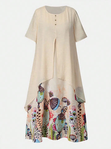 Women's Round Neck Short Sleeve Dress