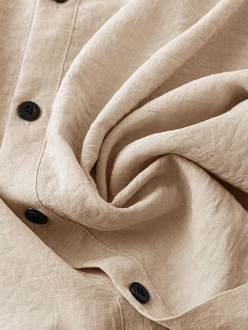 LUNE Women's Sleeveless Casual Summer Shirt With Single-Breasted Button