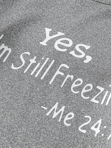 Women's Slogan Printed Fleece Sweatshirt And Long Pants Set