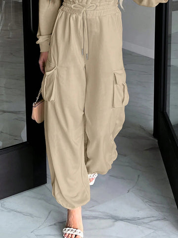 Women's Solid Color Minimalist Casual Long Sleeve Jumpsuit