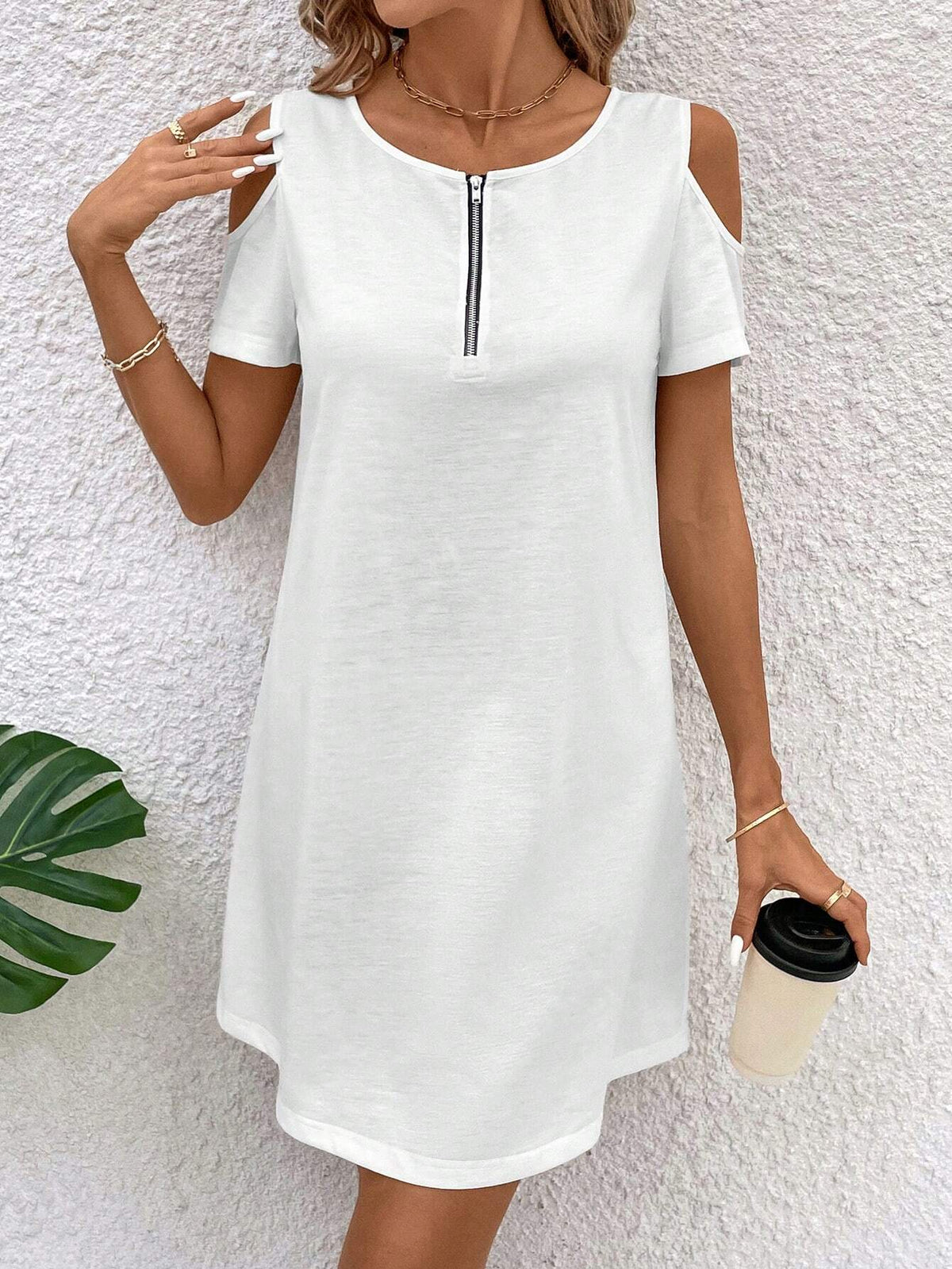 Women's Solid Color Off Shoulder Loose Casual Dress