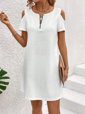 Women's Solid Color Off Shoulder Loose Casual Dress
