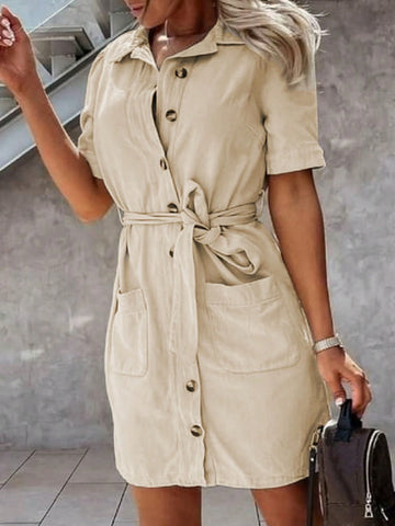 Women's Solid Color Simple Daily Short-Sleeved Summer Dress