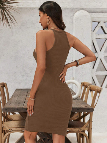 Women's Solid Color Sleeveless Simple Everyday Dress
