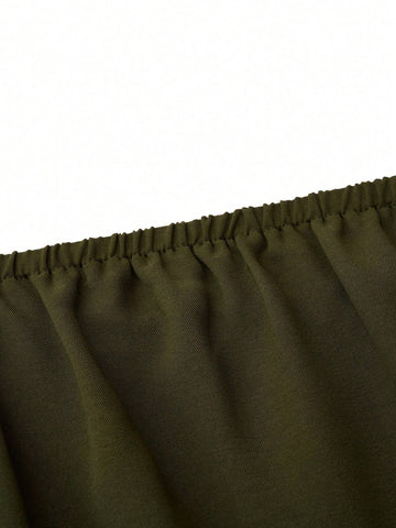 Women's Solid Color Strapless Jumpsuit With Waist Knot Detail