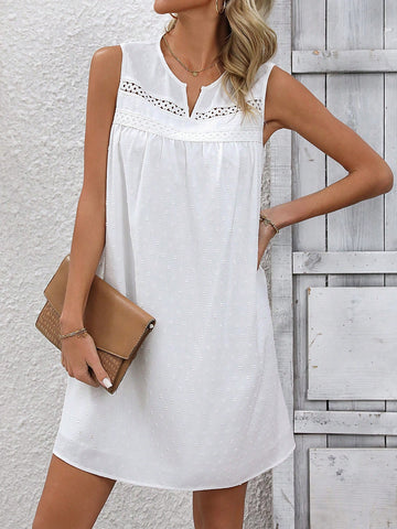 Women's Spliced Lace Sleeveless Dress