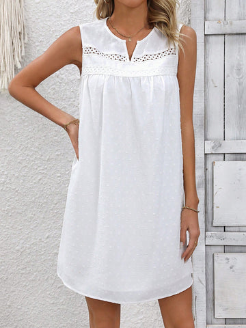Women's Spliced Lace Sleeveless Dress