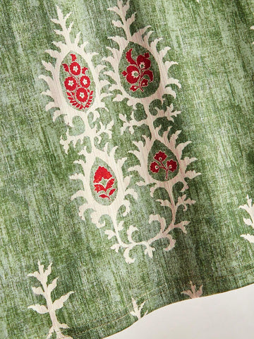 LUNE Women's Spring & Autumn Floral Print V-Neck Long Sleeve Casual T-Shirt