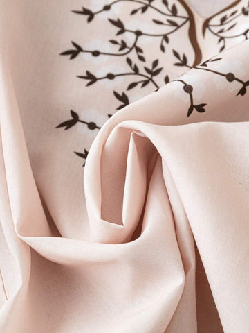 LUNE Women's Summer Floral Print V-Neck Balloon Sleeve Loose Blouse