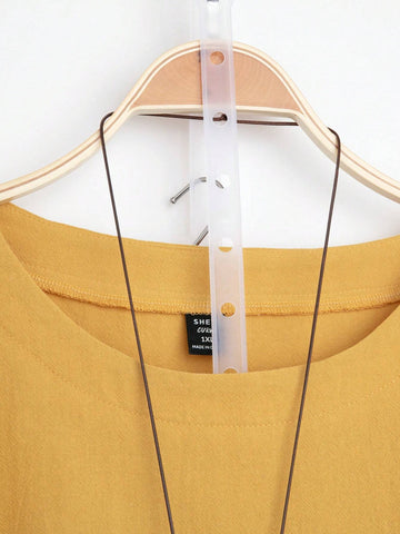 LUNE Women's Summer Floral Printed Round Neck Short Puff Sleeve Casual Casual Shirt