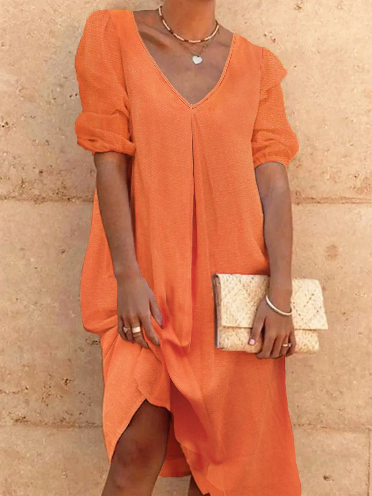 Women's Summer Solid Color V-Neck