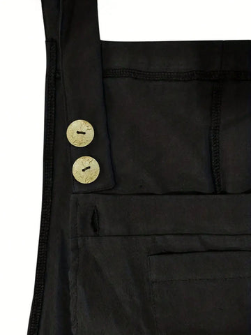 Women's Vacation Style Loose Fit Sleeveless Jumpsuit With Suspenders