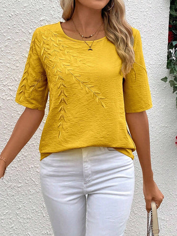 LUNE Summer Black Puff Sleeve Floral Print Backless Ladies' Shirt