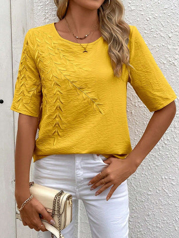 LUNE Summer Black Puff Sleeve Floral Print Backless Ladies' Shirt