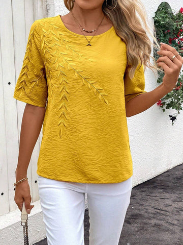 LUNE Summer Black Puff Sleeve Floral Print Backless Ladies' Shirt