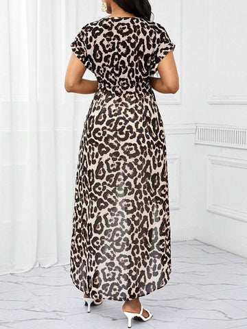 Lady Business Women Clothes Casual Long Leopard Printed Women's Shirt