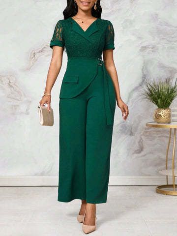 Green Business Party Women's Jumpsuit