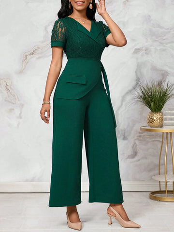 Green Business Party Women's Jumpsuit