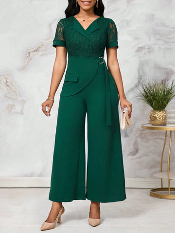 Green Business Party Women's Jumpsuit
