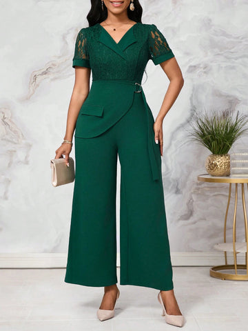Green Business Party Women's Jumpsuit