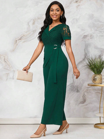 Green Business Party Women's Jumpsuit