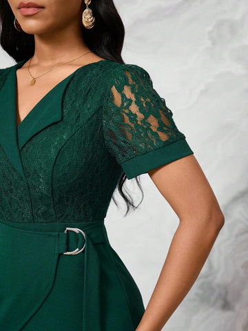 Green Business Party Women's Jumpsuit