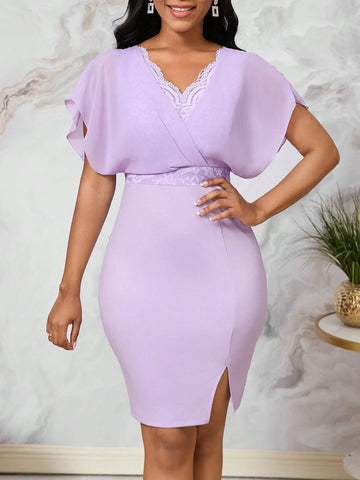 Plus Size Women's Lace Reception Dress Summer Dress For Wedding