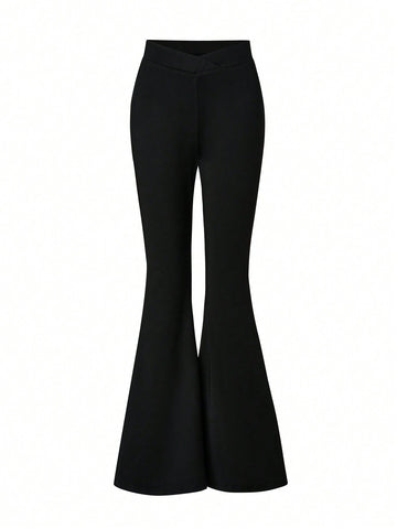Lady Solid Flare Leg Pants