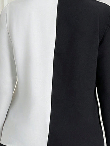 Two Tone Asymmetrical Hem Top & Wide Leg Pants