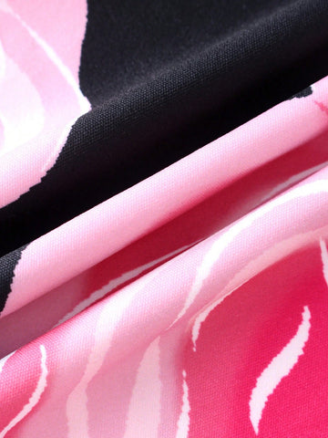 Valentine's Day Floral Print Workwear Dress