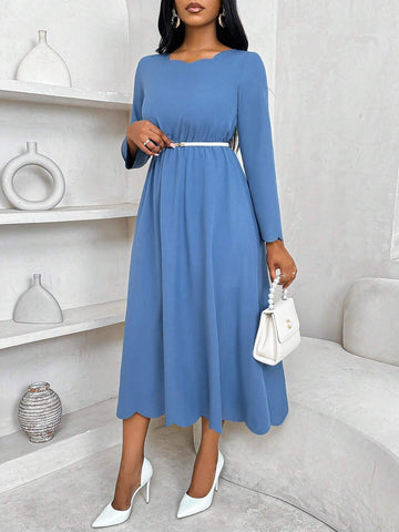Women's Solid Color Minimalist Casual Mid-Length Dress