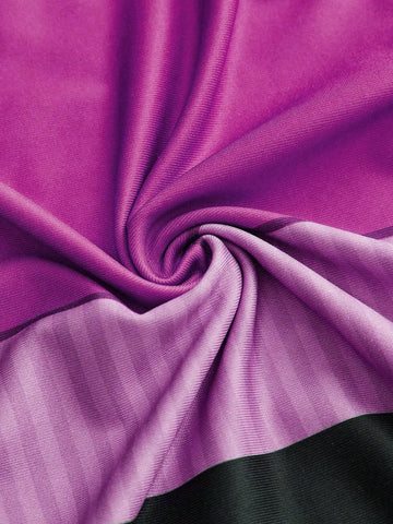 Women's Striped Asymmetric Collar Long Sleeve Bodycon Dress