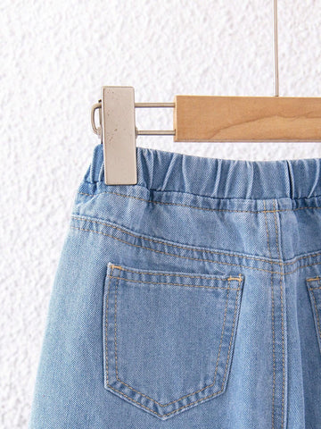 Little Girls' Washed Casual Fashionable Jeans