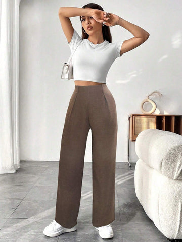 Luminelle Women Plain Minimalist Casual Everyday Pants