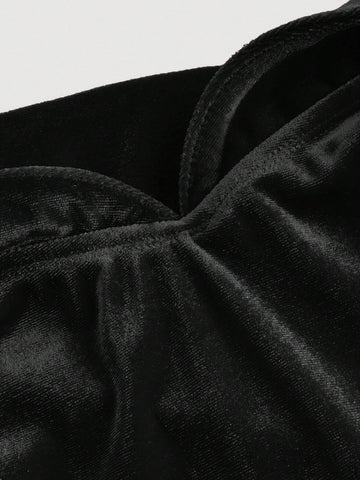 1pc Women's Off Shoulder Retro Palace Style Short Dress