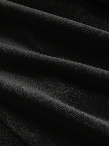 1pc Women's Off Shoulder Retro Palace Style Short Dress