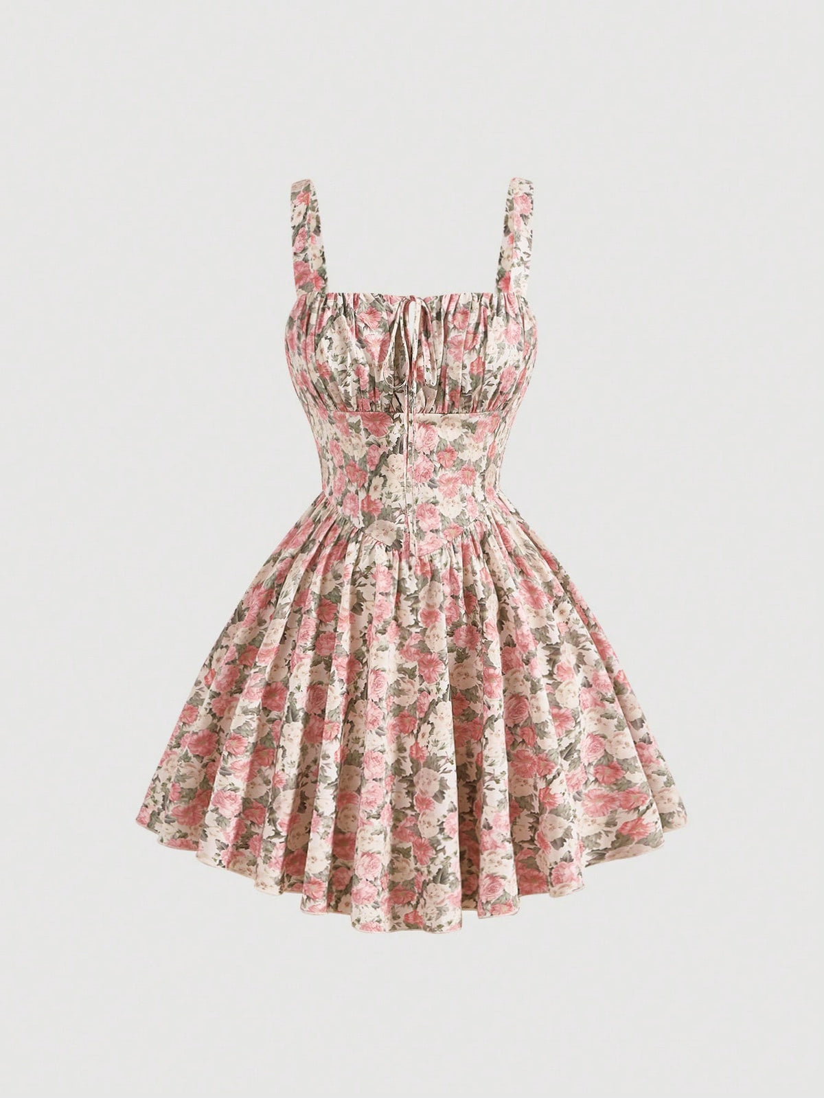 MOD Allover Floral Print Ruched Bust Cami Dress