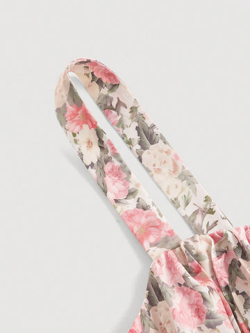 MOD Allover Floral Print Ruched Bust Cami Dress