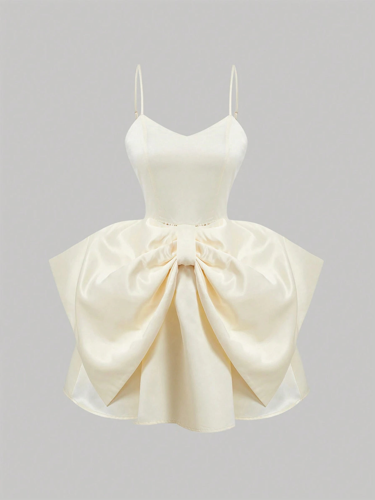 Apricot Large Bow Romantic Ladies Suspender Dress,Graduation