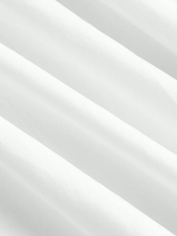 Black And White Colorblock Ruched Bust Lace Up Ruffled Long Sleeved Dress