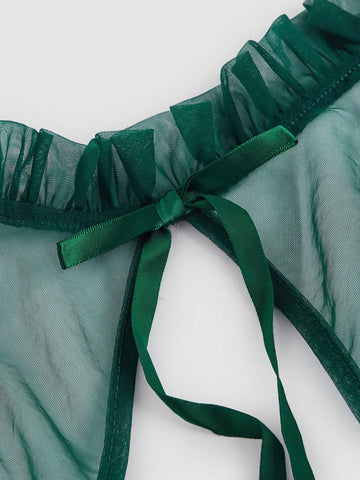 Black Mesh Puff Sleeve Velvet Mini Dress