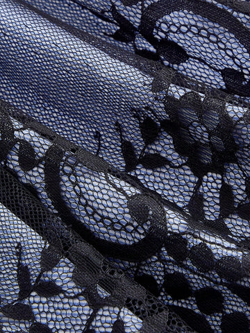 Blue & White Striped Lace 2 In 1 Shirt Dress,Vintage Clothes Women,Valentine's Day,New Year