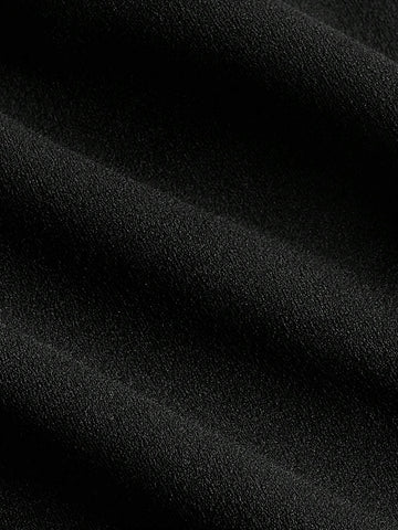 MOD Bow Front Lace Trim Split Hem Black Mini Summer Skirt