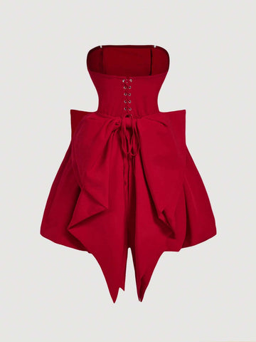 Butterfly Decor Halter Mini Skater Dress For Women, Playful & Cute For Christmas & Halloween