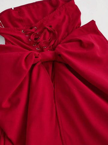 Butterfly Decor Halter Mini Skater Dress For Women, Playful & Cute For Christmas & Halloween