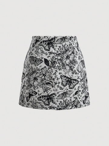 MOD Butterfly Print Skirt